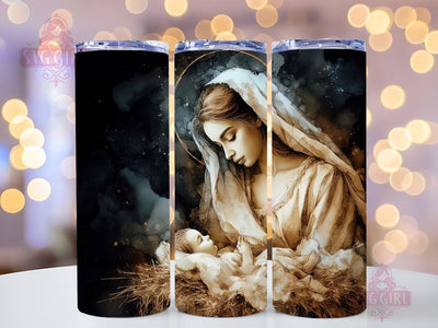 Nativity Scene Skinny Tumbler Design, Christmas Tumbler Wraps, Tumbler Sublimation Designs Straight & Tapered, Instant Download Sublimation SvggirlplusArt 