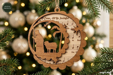 Nativity Sheet Music Ornaments SVG Bundle SVG SvgOcean 