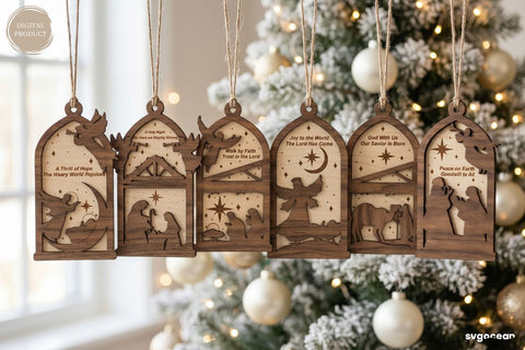 Nativity Silhouette Ornament SVG Bundle SVG SvgOcean 