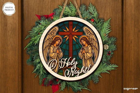 Nativity Stained Glass Door Sign Bundle SVG SvgOcean 