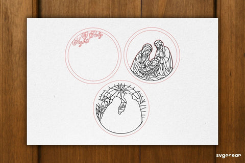 Nativity Stained Glass Door Sign Bundle SVG SvgOcean 