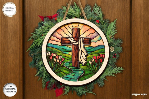 Nativity Stained Glass Door Sign Bundle SVG SvgOcean 