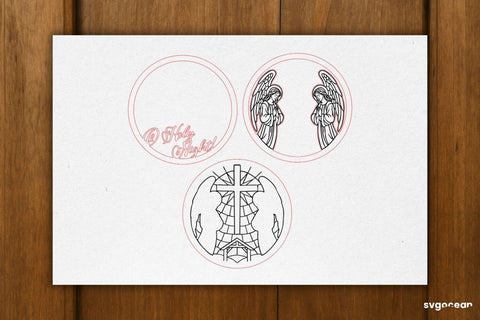 Nativity Stained Glass Door Sign Bundle SVG SvgOcean 