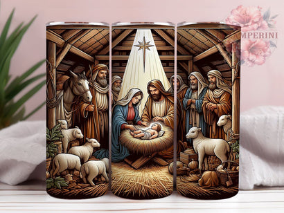 Nativity Tumbler, Christian Gift, Religious Drinkware, Sublimation PNG, 20oz Tumbler, Holiday Decor, Faith-Based Design, Christmas Gift Sublimation Li Zamperini 