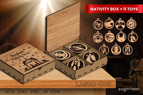 Nativity Wooden Gift Box Laser Cut SVG SvgOcean 