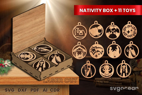 Nativity Wooden Gift Box Laser Cut SVG SvgOcean 