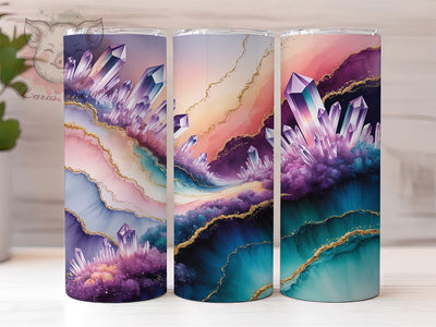 Natural Geode Crystal Agate 20oz Tumbler, Agate Stone, Natural Pattern, 20oz Wrap, Sublimation Design, Earthy Style, PNG File Sublimation Lara' s Designs 