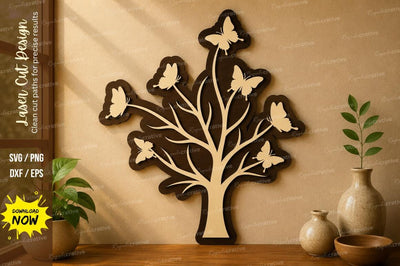 Nature Butterfly Tree laser cut svg File SVG Regulrcrative 