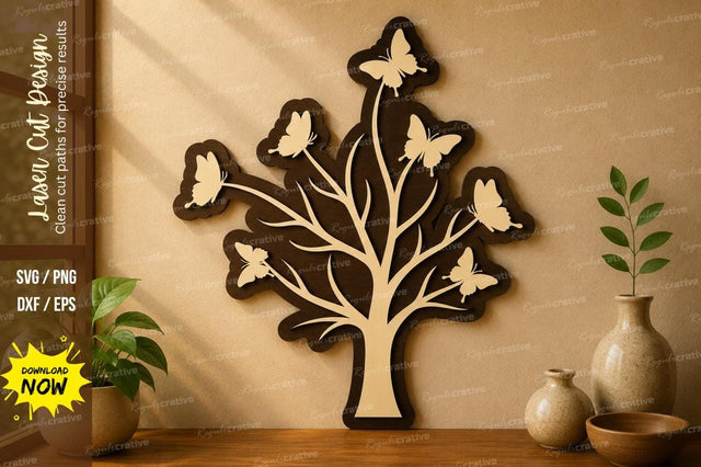 Nature Butterfly Tree laser cut svg File SVG Regulrcrative 