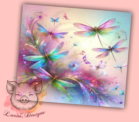 Nature Dragonfly Tumbler Wrap, Dragonfly Tumbler, Insect Decor, 20oz Tumbler Wrap, Sublimation Design, Nature Drinkware, Bug Lover Gift, Floral Art Sublimation Lara' s Designs 