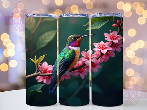 Nature-Inspired Hummingbird Tumbler Wrap, Hummingbird Tumbler, Floral Tumbler Wrap, 20oz Tumbler Design, Bird Lover Gift, Spring Drinkware, Hummingbird Decor, Nature Sublimation Design Sublimation SvggirlplusArt 