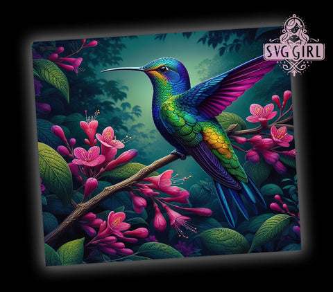 Nature-Inspired Hummingbird Tumbler Wrap, Hummingbird Tumbler, Floral Tumbler Wrap, 20oz Tumbler Design, Bird Lover Gift, Spring Drinkware, Hummingbird Decor, Nature Sublimation Design Sublimation SvggirlplusArt 