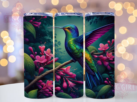 Nature-Inspired Hummingbird Tumbler Wrap, Hummingbird Tumbler, Floral Tumbler Wrap, 20oz Tumbler Design, Bird Lover Gift, Spring Drinkware, Hummingbird Decor, Nature Sublimation Design Sublimation SvggirlplusArt 