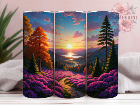 Nature-Inspired Lavender Field Tumbler Wrap, English Lavender Design, 20oz Tumbler Wrap, Floral Sublimation Art, Nature Inspired Drinkware, Purple Flower Tumbler Sublimation Li Zamperini 