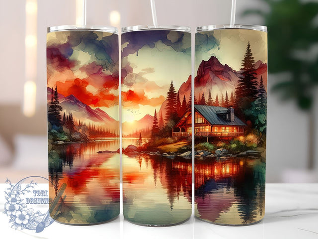 Nature Landscape 20oz Skinny Tumbler, Forest Tumbler Png, Straight & Tapered Tumbler Wrap, Instant Digital Download Sublimation ToriDesigns 