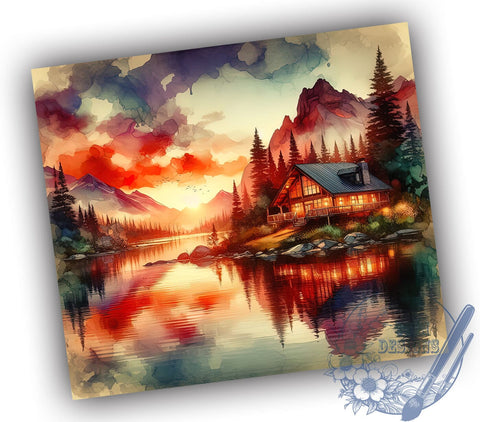 Nature Landscape 20oz Skinny Tumbler, Forest Tumbler Png, Straight & Tapered Tumbler Wrap, Instant Digital Download Sublimation ToriDesigns 