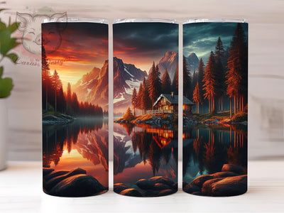 Nature Landscape 20oz Tumbler Png, Straight & Tapered Tumbler Png, Mountain Landscape Tumbler Png, Digital Download PNG Sublimation Lara' s Designs 