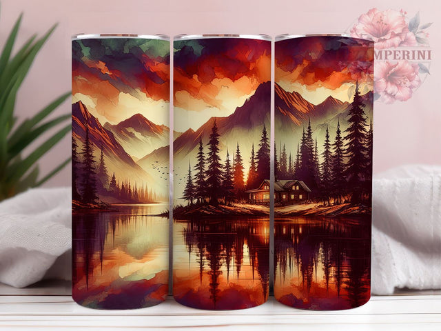 Nature Landscape 20oz Tumbler Wrap PNG, Mountain Landscape Tumbler Png, Straight & Tapered Tumbler Wrap, Instant Digital Download Sublimation Li Zamperini 