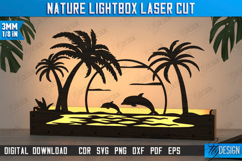 Nature Lightbox Laser Cut Bundle | Wall Decor | Line Art Design | Home Interior | Silhouette Wall Art | CNC File SVG Fly Design 