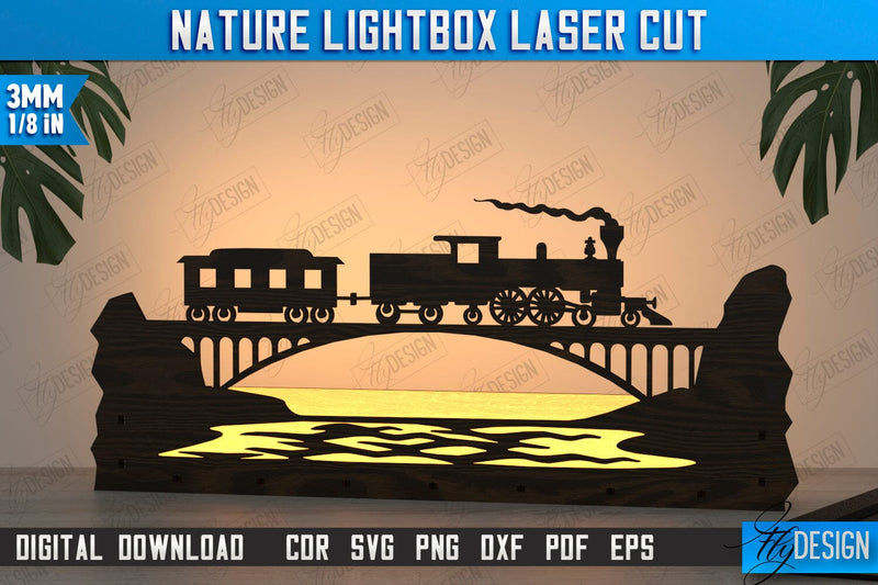 Nature Lightbox Laser Cut | Wall Decor | Line Art Design | Home Interior | Silhouette Wall Art | CNC File SVG Fly Design 