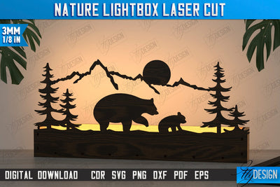 Nature Lightbox Laser Cut | Wall Decor | Line Art Design | Home Interior | Silhouette Wall Art | CNC File SVG Fly Design 