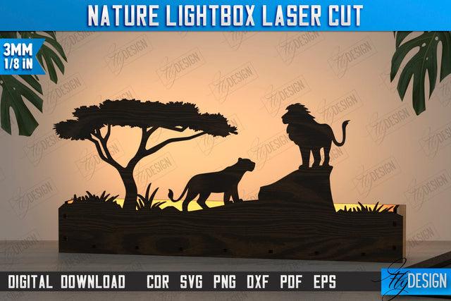 Nature Lightbox Laser Cut | Wall Decor | Line Art Design | Home Interior | Silhouette Wall Art | CNC File SVG Fly Design 