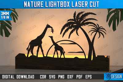 Nature Lightbox Laser Cut | Wall Decor | Line Art Design | Home Interior | Silhouette Wall Art | CNC File SVG Fly Design 