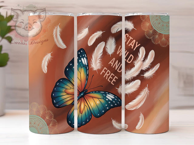 Nature Quote Butterfly Spirit Tumbler Wrap, Freedom Quote Design, Butterfly Spirit Art, Motivational Cup, Garden Quote Gift, Positive Message Wrap, Nature Soul Sublimation Sublimation Lara' s Designs 