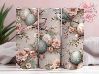 Nature Spring Bird 20oz Tumbler, Floral Cup Wrap, Nature Bird Design, Sublimation Tumbler Wrap, 20Oz Tumbler Design, Artistic Bird Cup, Stylish Spring Floral Wrap Sublimation Li Zamperini 