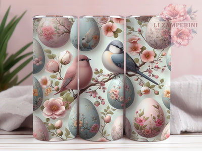 Nature Spring Bird 20oz Tumbler, Floral Cup Wrap, Nature Bird Design, Sublimation Tumbler Wrap, 20Oz Tumbler Design, Artistic Bird Cup, Stylish Spring Floral Wrap Sublimation Li Zamperini 