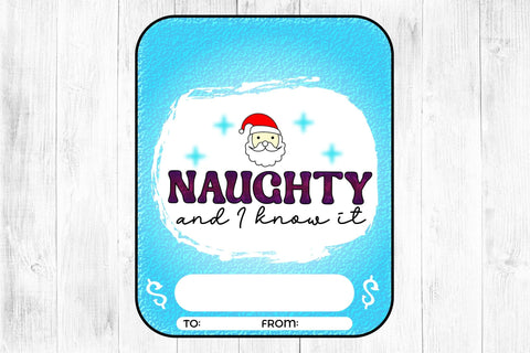 Naughty and I Know It PNG Christmas Money Card Sublimation CraftLabSVG 