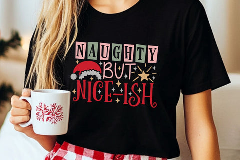 Naughty But Nice Ish| Funny Christmas SVG Cutting Files. SVG CosmosFineArt 