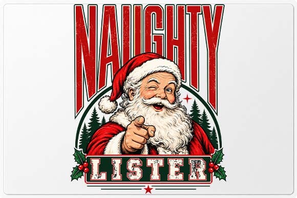 Naughty Lister Santa Christmas PNG SVG BillahCrafts 