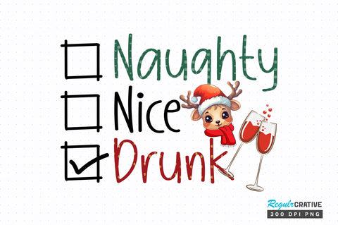Naughty nice drunk png design Sublimation Regulrcrative 