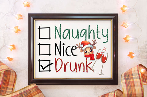 Naughty nice drunk png design Sublimation Regulrcrative 
