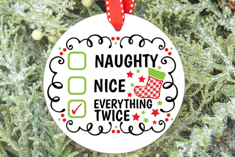 Naughty Nice Everything Twice| Funny Christmas Checklist SVG Cutting Files. SVG CosmosFineArt 