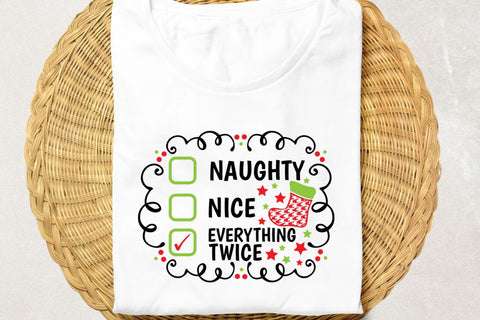 Naughty Nice Everything Twice| Funny Christmas Checklist SVG Cutting Files. SVG CosmosFineArt 