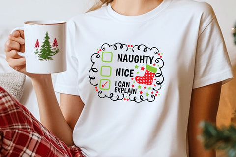 Naughty Nice I Can Explain| Funny Christmas Checklist SVG Cutting Files. SVG CosmosFineArt 