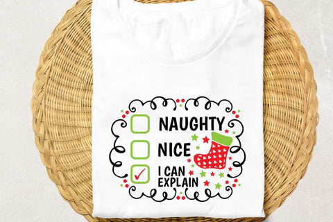 Naughty Nice I Can Explain| Funny Christmas Checklist SVG Cutting Files. SVG CosmosFineArt 