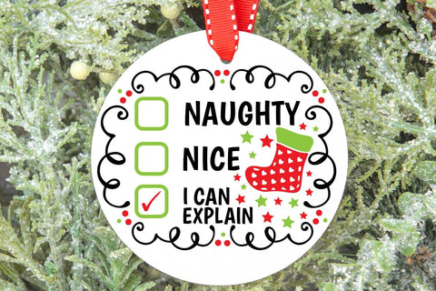Naughty Nice I Can Explain| Funny Christmas Checklist SVG Cutting Files. SVG CosmosFineArt 