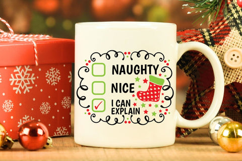Naughty Nice I Can Explain| Funny Christmas Checklist SVG Cutting Files. SVG CosmosFineArt 