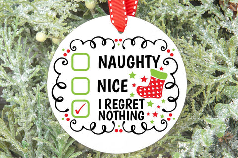 Naughty Nice I Regret Nothing| FunnyChristmas Checklist SVG Cutting Files. SVG CosmosFineArt 