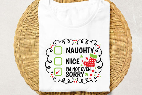 Naughty Nice I'm Not Even Sorry| Funny Christmas Checklist SVG Cutting Files. SVG CosmosFineArt 