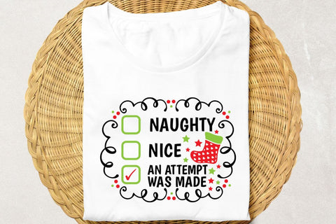 Naughty Nice No Regrets| Funny Christmas Checklist SVG Cutting Files. SVG CosmosFineArt 