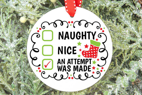 Naughty Nice No Regrets| Funny Christmas Checklist SVG Cutting Files. SVG CosmosFineArt 