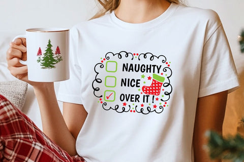 Naughty Nice Over It| Funny Christmas Checklist SVG Cutting Files. SVG CosmosFineArt 