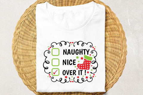 Naughty Nice Over It| Funny Christmas Checklist SVG Cutting Files. SVG CosmosFineArt 