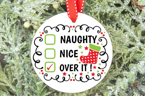Naughty Nice Over It| Funny Christmas Checklist SVG Cutting Files. SVG CosmosFineArt 