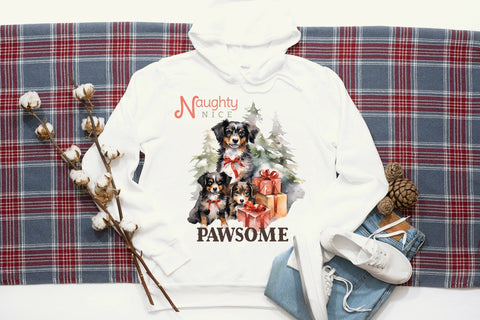 Naughty Nice Pawsome, Funny Christmas Dog Saying PNG Sublimation CraftLabSVG 