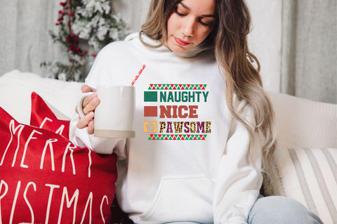 Naughty Nice Pawsome Sublimation SVGArt 